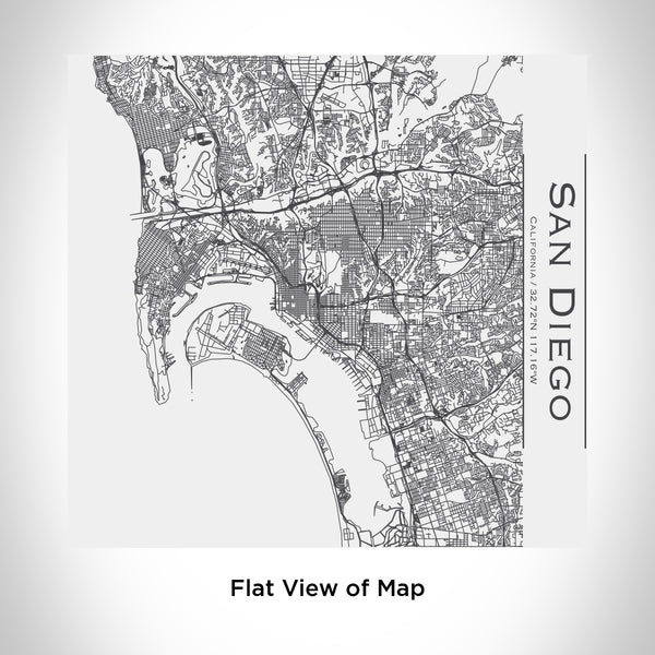 Rendered View of San Diego California Map Engraving on 17oz Stainless Steel Insulated Tumbler in White