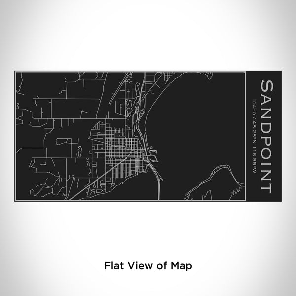 Rendered View of Sandpoint Idaho Map Engraving on 17oz Stainless Steel Insulated Cola Bottle in Black
