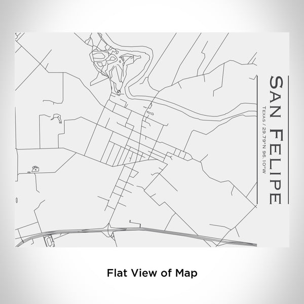 Rendered View of San Felipe Texas Map Engraving on 20oz Stainless Steel Insulated Bottle with Bamboo Top in White