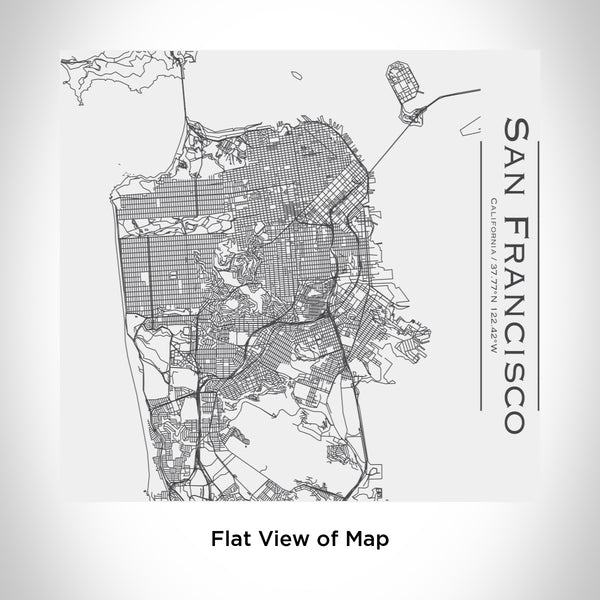 Rendered View of San Francisco California Map Engraving on 17oz Stainless Steel Insulated Tumbler in White