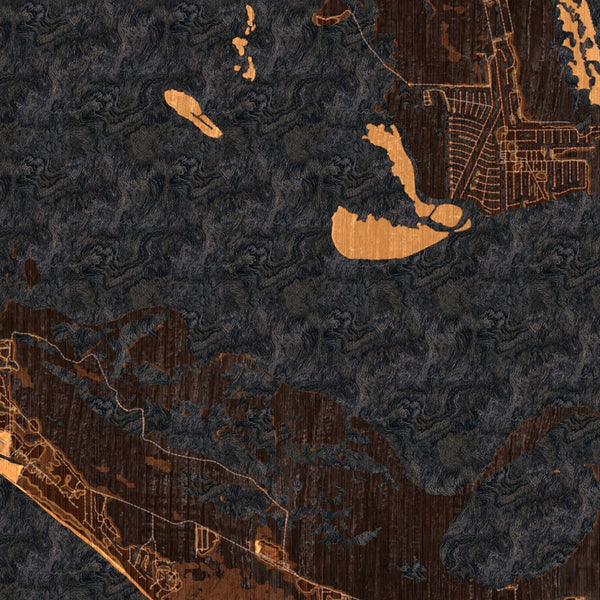 Sanibel Island - Florida Map Print in Ember