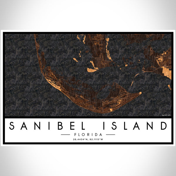 Sanibel Island - Florida Map Print in Ember