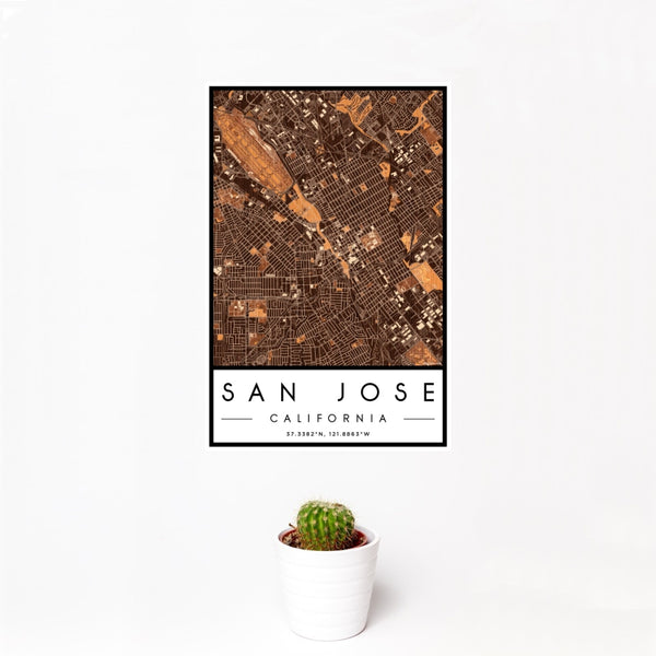 San Jose - California Map Print in Ember