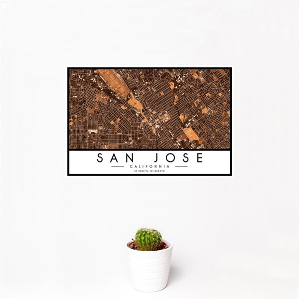 San Jose - California Map Print in Ember