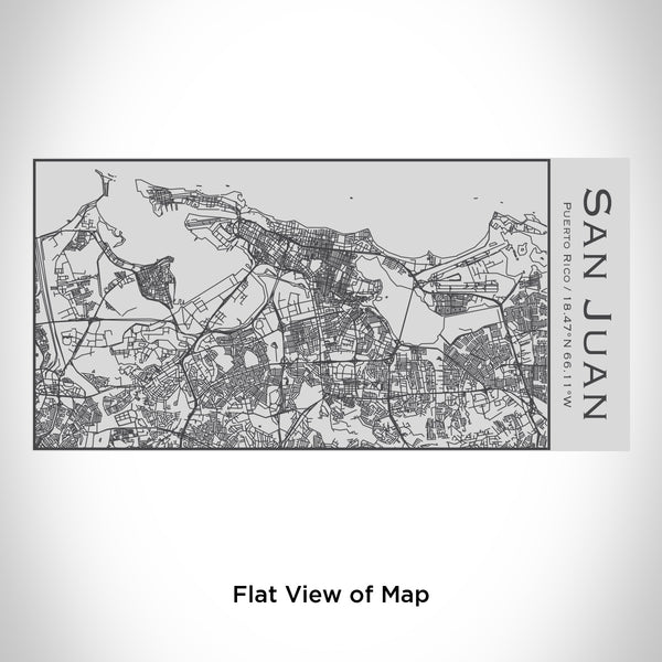 Rendered View of San Juan Puerto Rico Map Engraving on 17oz Stainless Steel Insulated Cola Bottle