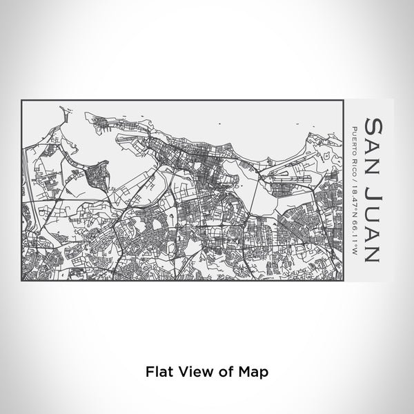 Rendered View of San Juan Puerto Rico Map Engraving on 17oz Stainless Steel Insulated Cola Bottle in White
