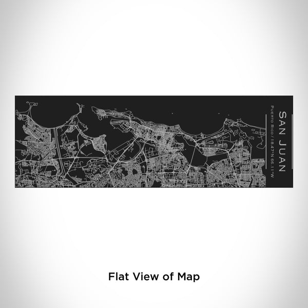 Rendered View of San Juan Puerto Rico Map Engraving on 10oz Stainless Steel Insulated Cup with Sliding Lid in Black
