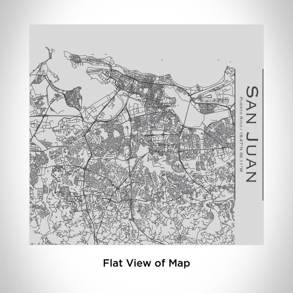 Rendered View of San Juan Puerto Rico Map Engraving on 17oz Stainless Steel Insulated Tumbler