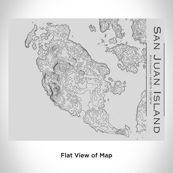 Rendered View of San Juan Island Washington Map Engraving on 20oz Stainless Steel Insulated Bottle with Bamboo Top