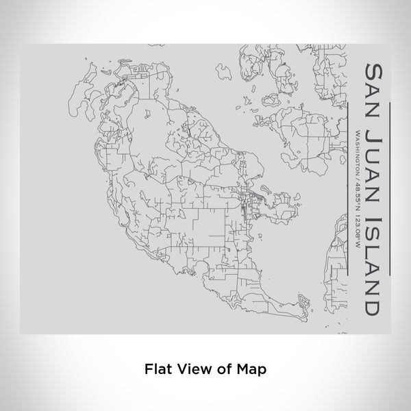 Rendered View of San Juan Island Washington Map Engraving on 20oz Stainless Steel Insulated Bottle with Bamboo Top