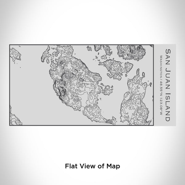 Rendered View of San Juan Island Washington Map Engraving on 17oz Stainless Steel Insulated Cola Bottle