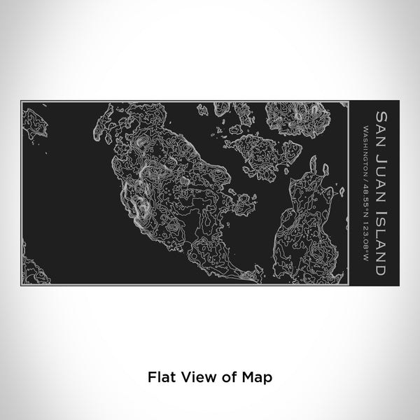 Rendered View of San Juan Island Washington Map Engraving on 17oz Stainless Steel Insulated Cola Bottle in Black