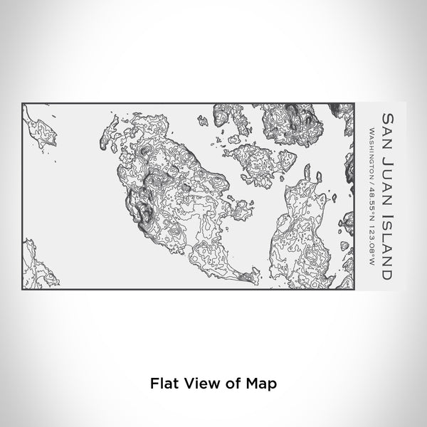 Rendered View of San Juan Island Washington Map Engraving on 17oz Stainless Steel Insulated Cola Bottle in White