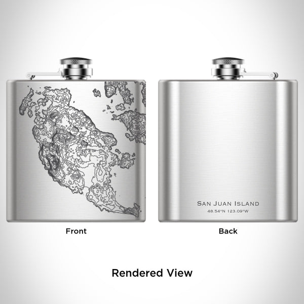 Rendered View of San Juan Island Washington Map Engraving on undefined