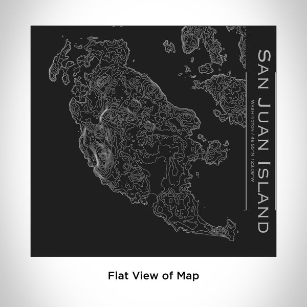 Rendered View of San Juan Island Washington Map Engraving on 17oz Stainless Steel Insulated Tumbler in Black