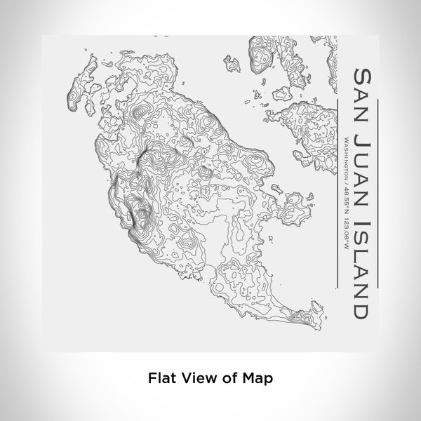 Rendered View of San Juan Island Washington Map Engraving on 17oz Stainless Steel Insulated Tumbler in White