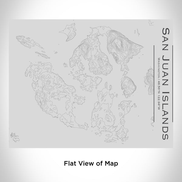 Rendered View of San Juan Islands Washington Map Engraving on 20oz Stainless Steel Insulated Bottle with Bamboo Top