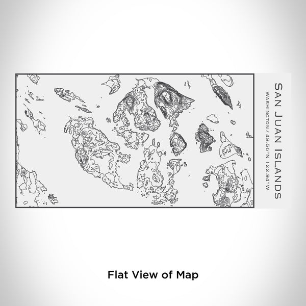 Rendered View of San Juan Islands Washington Map Engraving on 17oz Stainless Steel Insulated Cola Bottle in White