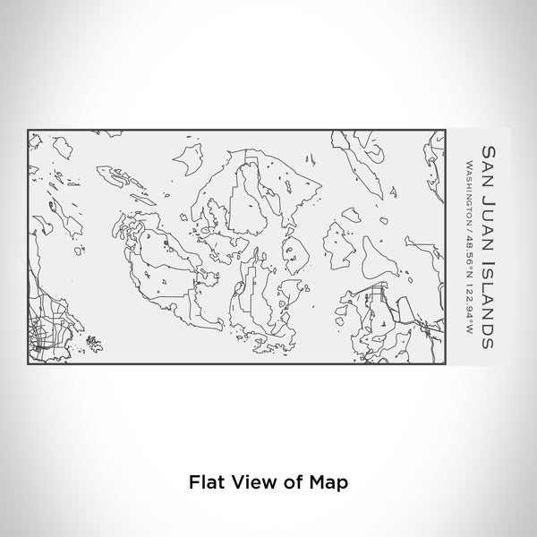 Rendered View of San Juan Islands Washington Map Engraving on 17oz Stainless Steel Insulated Cola Bottle in White