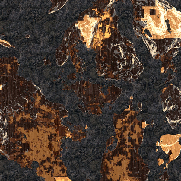 San Juan Islands Washington Map Print in Ember Style Zoomed In Close Up Showing Details