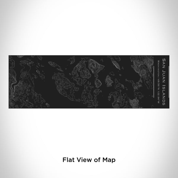 Rendered View of San Juan Islands Washington Map Engraving on 10oz Stainless Steel Insulated Cup with Sliding Lid in Black