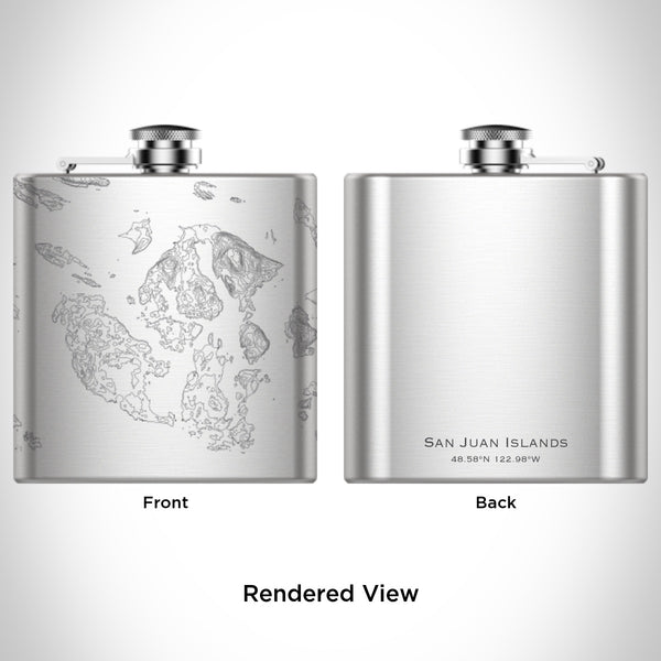 Rendered View of San Juan Islands Washington Map Engraving on undefined