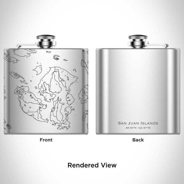 Rendered View of San Juan Islands Washington Map Engraving on undefined