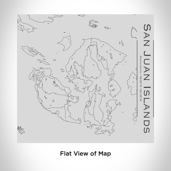 Rendered View of San Juan Islands Washington Map Engraving on 17oz Stainless Steel Insulated Tumbler