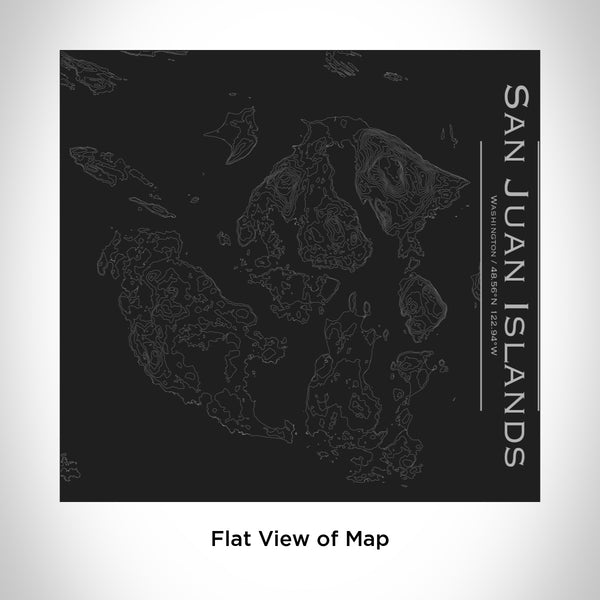 Rendered View of San Juan Islands Washington Map Engraving on 17oz Stainless Steel Insulated Tumbler in Black