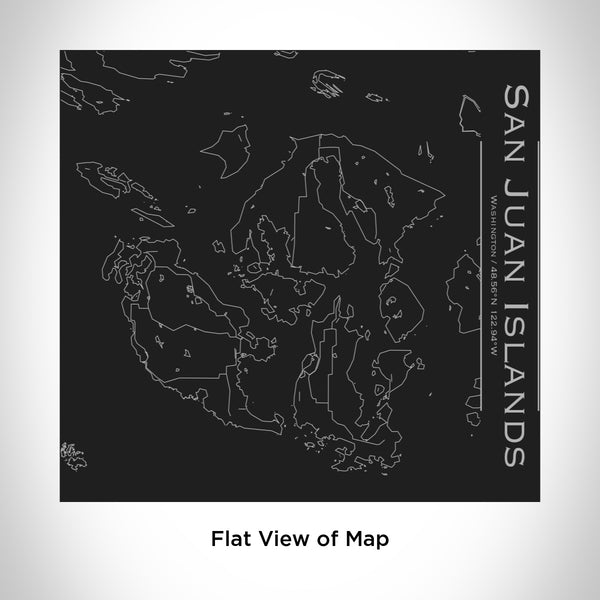 Rendered View of San Juan Islands Washington Map Engraving on 17oz Stainless Steel Insulated Tumbler in Black