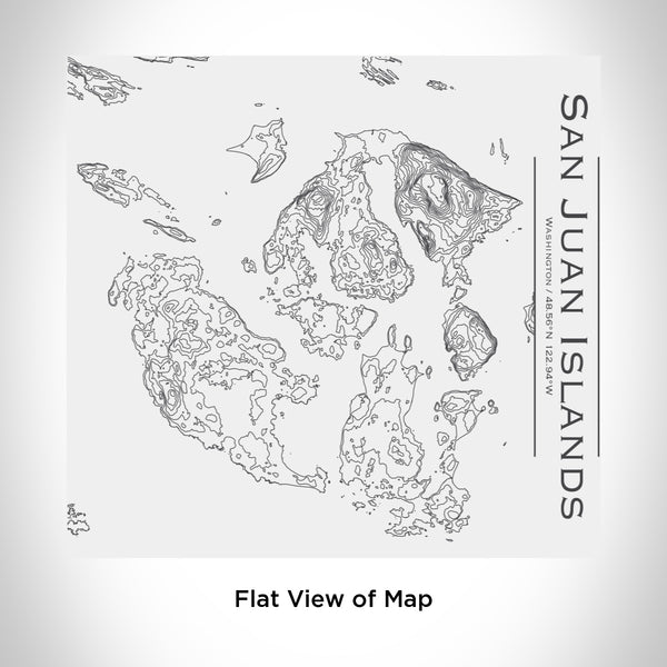 Rendered View of San Juan Islands Washington Map Engraving on 17oz Stainless Steel Insulated Tumbler in White