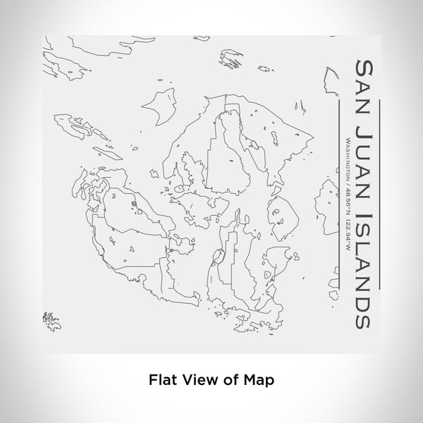 Rendered View of San Juan Islands Washington Map Engraving on 17oz Stainless Steel Insulated Tumbler in White
