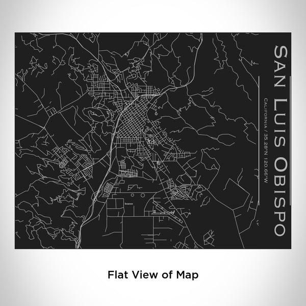 San Luis Obispo - California Map Bottle with Bamboo Top in Matte Black