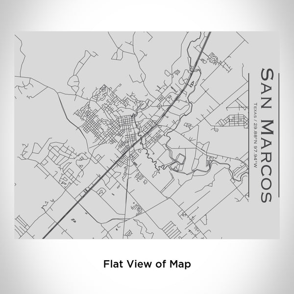 Rendered View of San Marcos Texas Map Engraving on 20oz Stainless Steel Insulated Bottle with Bamboo Top