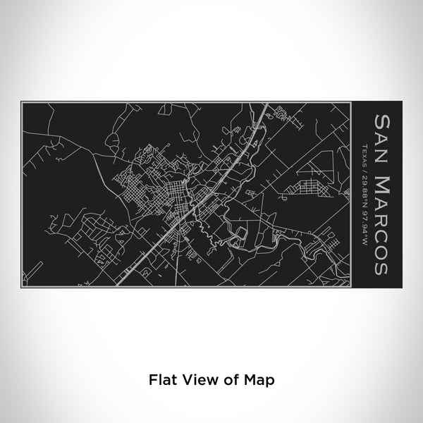 Rendered View of San Marcos Texas Map Engraving on 17oz Stainless Steel Insulated Cola Bottle in Black