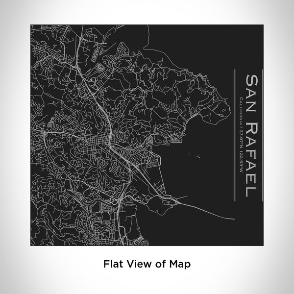 Rendered View of San Rafael California Map Engraving on 17oz Stainless Steel Insulated Tumbler in Black