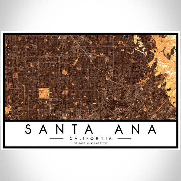 Santa Ana - California Map Print in Ember