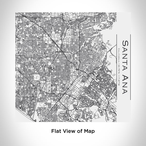Rendered View of Santa Ana California Map Engraving on 17oz Stainless Steel Insulated Tumbler in White