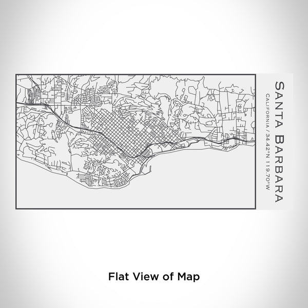Rendered View of Santa Barbara California Map Engraving on 17oz Stainless Steel Insulated Cola Bottle in White