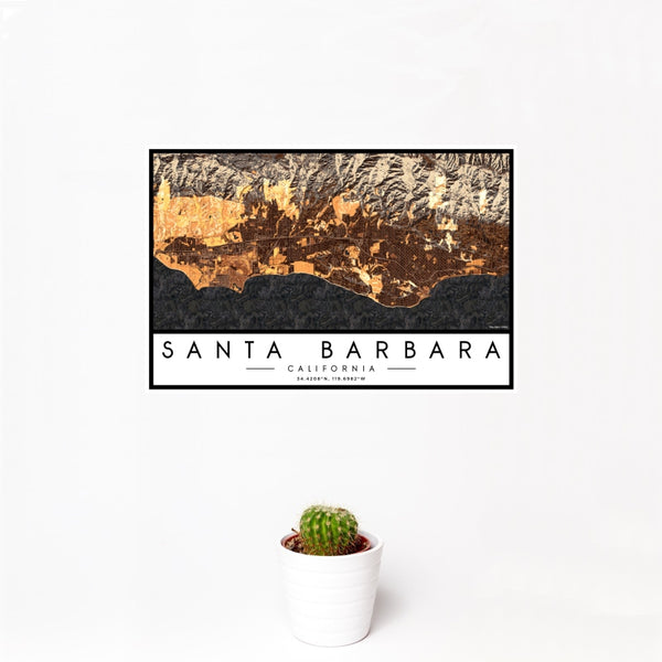 Santa Barbara - California Map Print in Ember