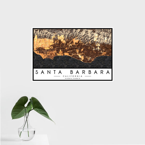 Santa Barbara - California Map Print in Ember