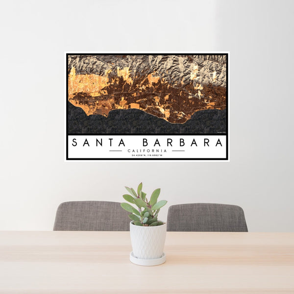 Santa Barbara - California Map Print in Ember