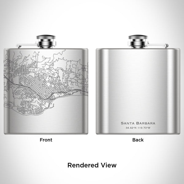 Santa Barbara - California Map Hip Flask