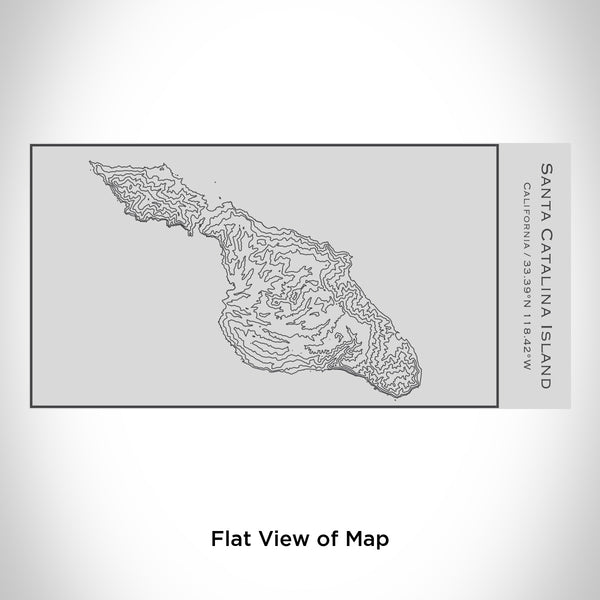 Rendered View of Santa Catalina Island California Map Engraving on 17oz Stainless Steel Insulated Cola Bottle