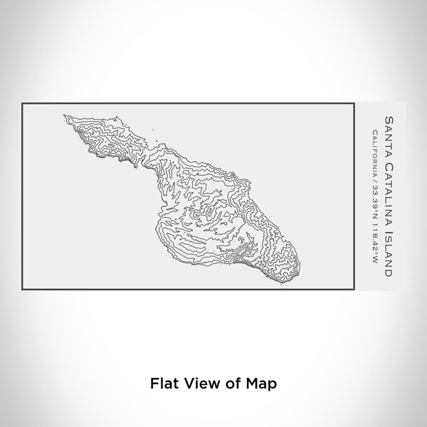 Rendered View of Santa Catalina Island California Map Engraving on 17oz Stainless Steel Insulated Cola Bottle in White