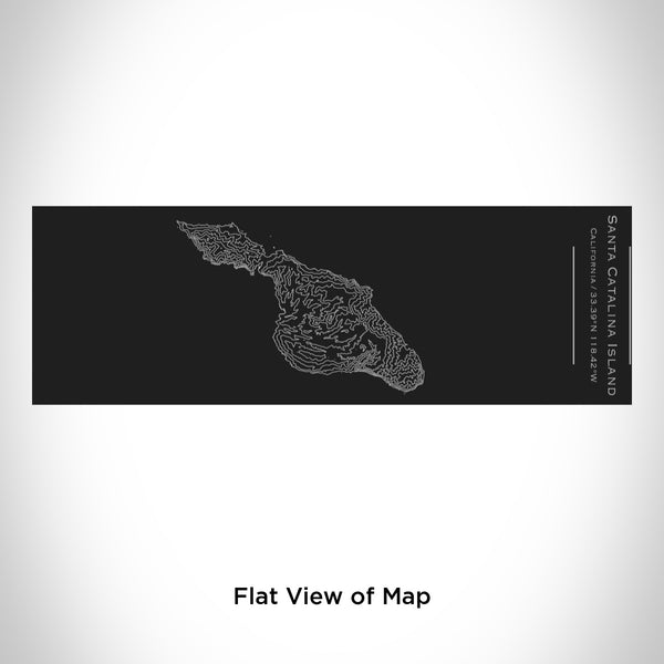 Rendered View of Santa Catalina Island California Map Engraving on 10oz Stainless Steel Insulated Cup with Sliding Lid in Black