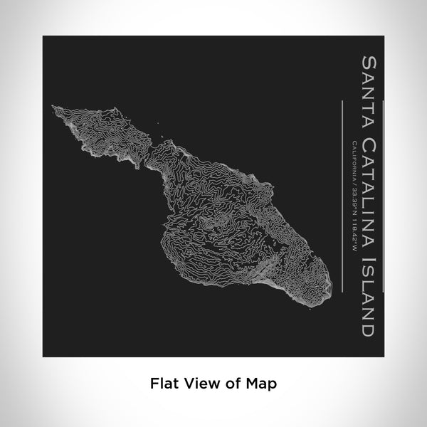 Rendered View of Santa Catalina Island California Map Engraving on 17oz Stainless Steel Insulated Tumbler in Black