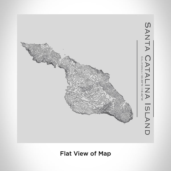 Rendered View of Santa Catalina Island California Map Engraving on 17oz Stainless Steel Insulated Tumbler