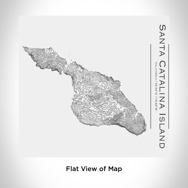 Rendered View of Santa Catalina Island California Map Engraving on 17oz Stainless Steel Insulated Tumbler in White