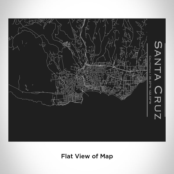 Santa Cruz - California Map Bottle with Bamboo Top in Matte Black